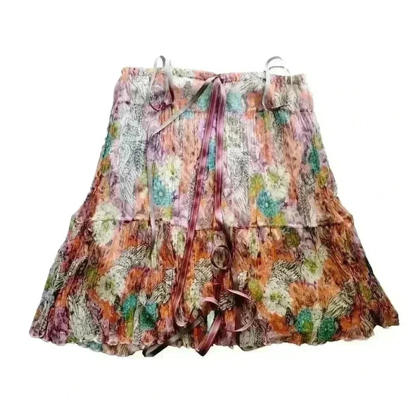 New Garella Elisa Floral Silk Dress Cochella Whimsy Fairy Woman's Size 4 - Picture 7 of 14